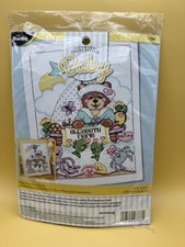 BUCILLA COUNTED CROSS STITCH SHIPS AHOY BIRTH RECORD KIT W/ FLOSS Open Complete