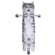 Funny Hand Towels for Bathroom Kitchen - Cute Decorative Cat Decor Hanging Wa...