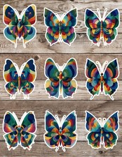 Geometric Butterfly Die Cut Vinyl Stickers Scrapbooking Laptop Waterbottle