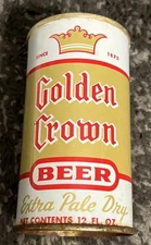 Golden Crown Straight Steel Pull Tab Beer Can Maier Brewing Los Angeles