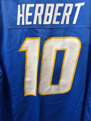 Nike Los Angeles Chargers Justin Herbert Jersey Men Sz L Powder Blue On Field - 第 16/19 張圖片
