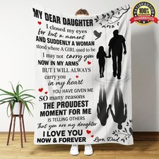 Daughter Christmas Ideal Family Sherpa Blanket With Love Quotes Messages