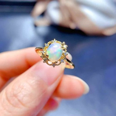Natural Opal Jewelry Set Pendant Earrings Bracelet 925 Sterling Silver Ring