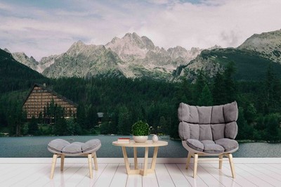 3D Mountain Forest Lake Landscape Wall Murals Wallpaper Murals Wall Sticker