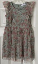Beautees Toddler Girl Tutu Dress-Size 4T-Sleeveless-Mint w/Butterflies