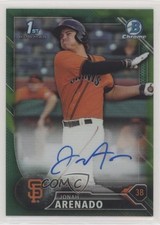 2016 Bowman Chrome Prospects Green Refractor 14/99 Jonah Arenado Auto 8b5