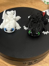 toothless & light fury 3D printed flexi toy off how to train your dragon