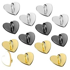 12 Pcs Cell Phone Heart Charm Hook Finger Rings Adhesive Metal Finger Grip