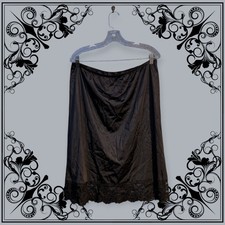 VASSARETTE Black Half Slip Skirt Petticoat LACE TRIM 100 Nylon Women's 2XL