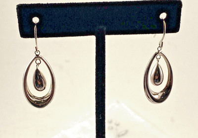 Signed JCM Jacmel Mauritius Sterling Silver Hoop with Ball Earrings
