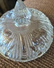 vintage  depression glass iris and herringbone clear sugar bowl lid only.