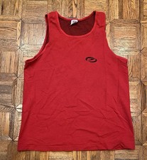 Vintage SPEEDO L Sports Workout USA Red Black Tank Top Sleeveless Shirt