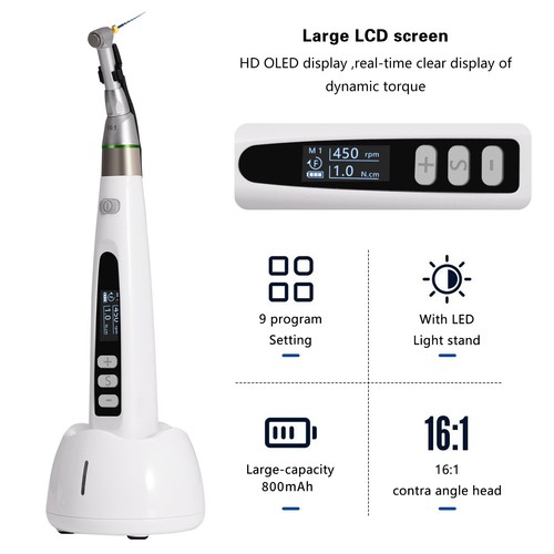 Motore Endo LED Wireless 16:1 Manipolo Reciproco Trattamento Canale Radicale Dentale - Foto 4 di 24