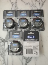 Lot Of 5 New Oral B Charcoal Infused Mint Dental Floss, 54.6 Yd Ea
