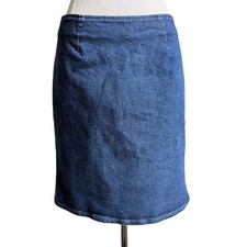GAP Stretch Denim Skirt Blue Classic Straight Pencil Size 8 Y2K