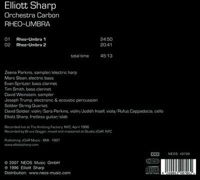 ELLIOTT SHARP - RHEO-UMBRA - ELLIOTT SHARP EDITION, VOL. 4 NEW CD
