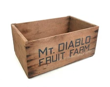 Vintage 1930's Fruit Crate Wood Box Mt. Diablo Fruit Farm California