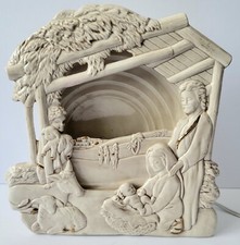 VINTAGE TAMPA BAY MOLD CO. NATIVITY MANGER SCENE 3D LIGHT UP HANDPAINTED CERAMIC