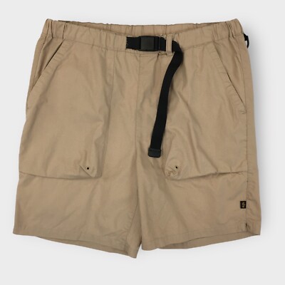 ALPHA INDUSTRIES Belted Pull On Shorts Vintage Khaki Mens Size Medium