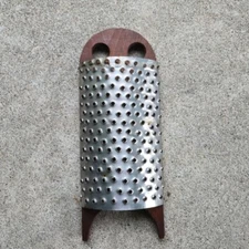Antique Primitive Grater Hand punched Tin & wood  Antique Kitchen tools Rustic