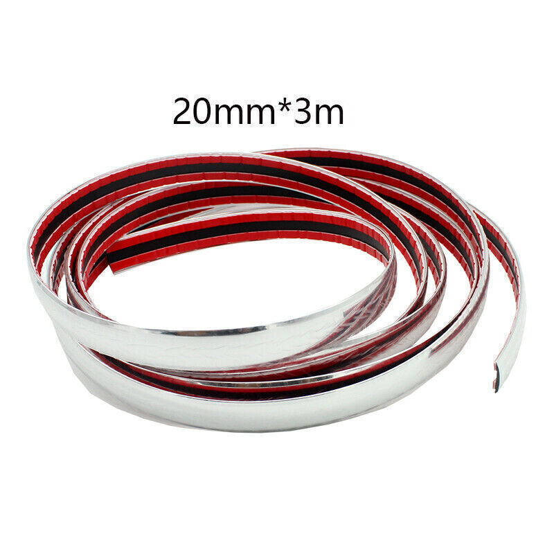 3Mx20mm Car Chrome Moulding Trim Strip For Body Grille Window Door Bumper US