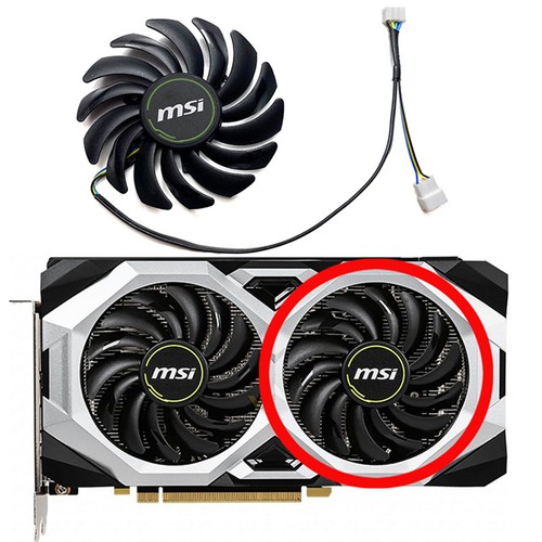 1 zestaw karty graficznej wentylatora chłodzącego do karty graficznej MSI RTX2060 SUPER 8GB VENTUS - Zdjęcie 13 z 17