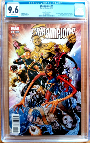 CHAMPIONS #1 Brooks VARIANT Cover CGC 9.6 Wh 2016 Morales SPIDER-MAN, Nova, HULK - Picture 1 of 23
