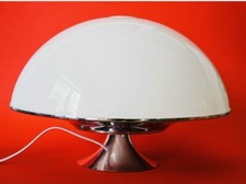 🔴 lampada tavolo Vintage Orig. Anni 70 Space Age Ufo Plexiglass e Acciaio