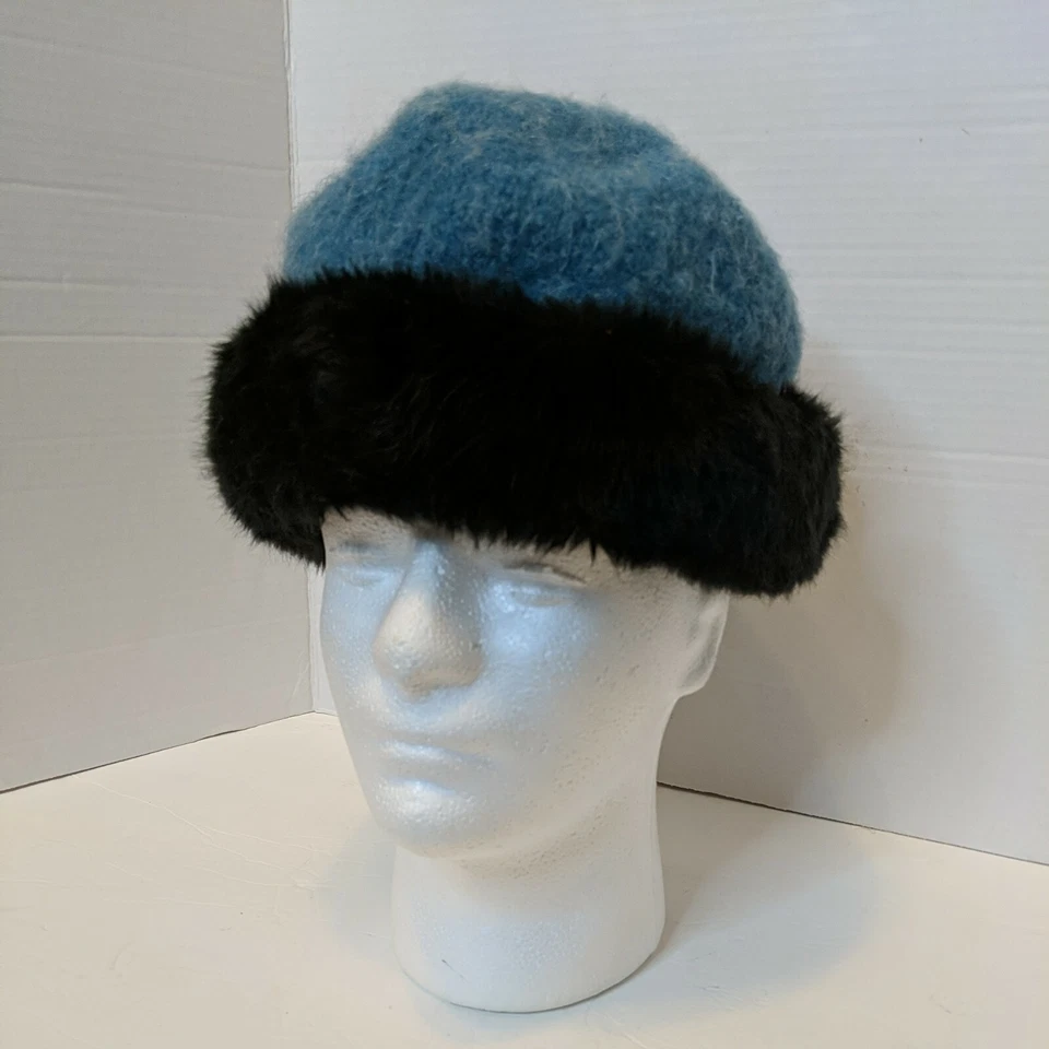 Sombrerero Loco - Sombrero Mujer Talla (7-7 1/8) Mediana Talla Aproximada Azul con Negro Foto 2 de 4