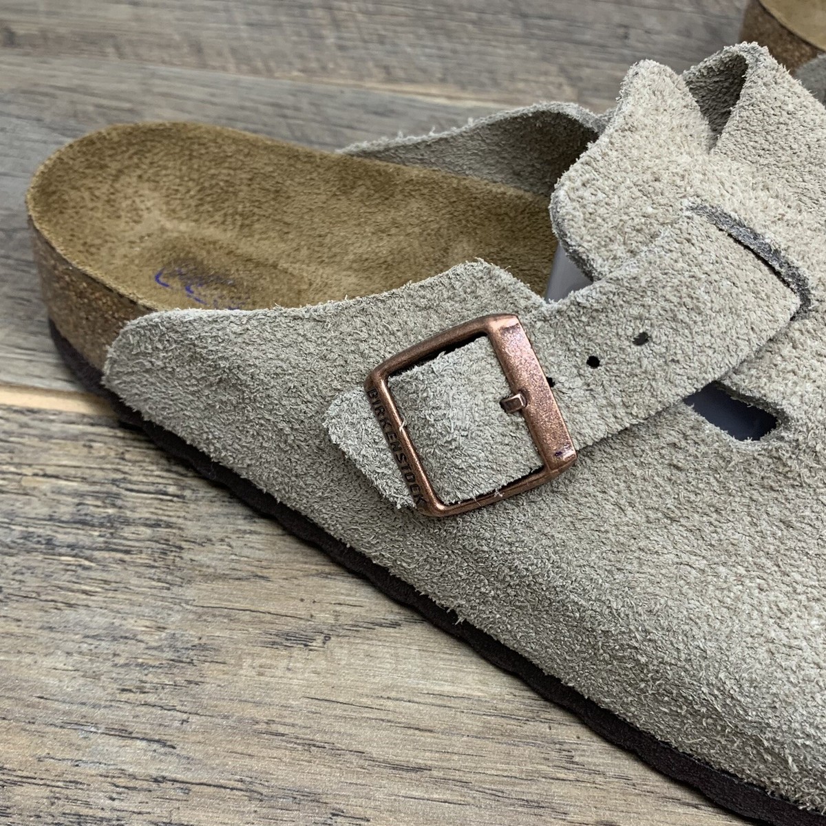 BIRKENSTOCK BOSTON TAUPE　サイズ41 Birkenstock Unisex Boston Taupe Suede Soft Footbed
