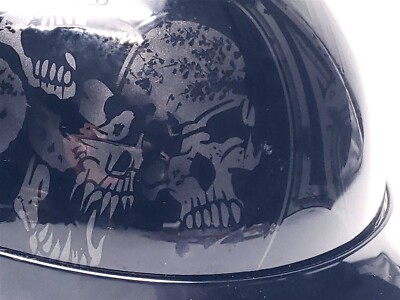 cool motorcycle half helmets j tech HJC Motorcycle Half Helmut Cruiser Ghost Skulls / CS J-Tech- Medium