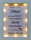 WEIHNACHTEN Geschenk OMA LED Beleuchtung Bilderrahmen personalisiert