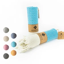 Hencely Turkish Hand Towel Set of 2 - Herringbone Kitchen Dish Towel 