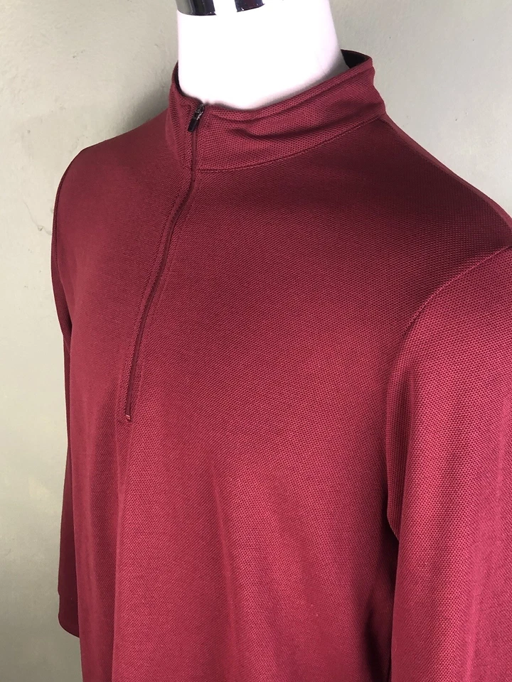 Men's L.L. Bean 1/2 Zip Maroon Red Sweater Pullover Size Large L Long Sleeves - Image 4 of 4