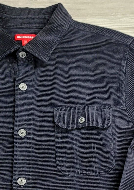 UNIONBAY Men 2XL Blue Button Up Long Sleeve Workshirt Jacket Corduroy Heavy - Image 3 of 4