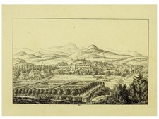 HERRNHUT GESAMTANSICHT   Orig. Umrißradierung Richter ca. 1822 