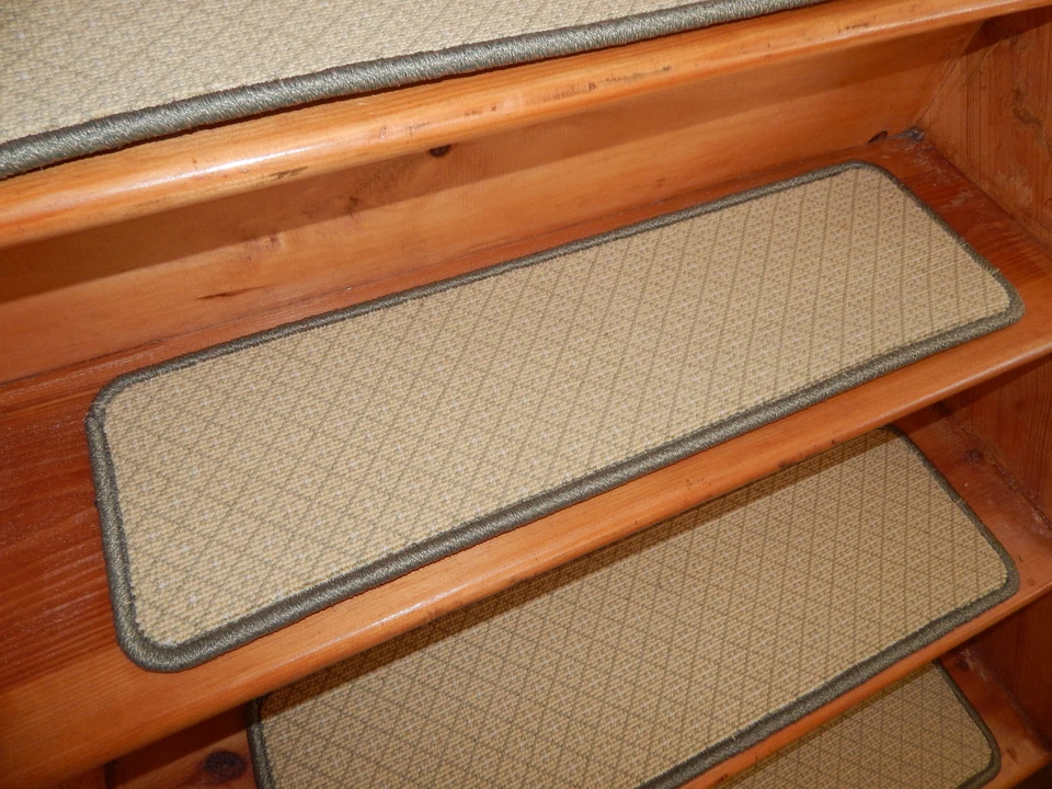 ALFOMBRA DE LANA TEJIDA 13 PASOS 9"X 30" PELDAÑOS ESCALERA ESCALÓN. Foto 2 de 4