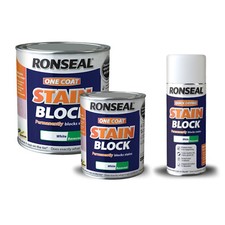 Ronseal One Coat Stain Block Biała powłoka bazowa 400ml aerozol 750ml 2,5L