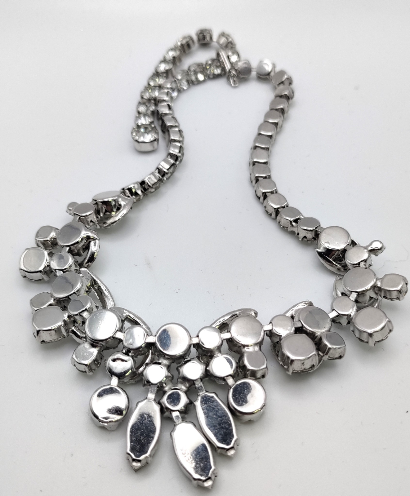 Weiss Signed Clear Rhinestone Statement Dangle Ne… - image 7