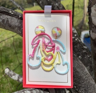 SWEET Cherry Tie Dye Drop Pastel Earrings NIB