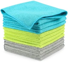 12 Pack Microfiber Cleaning Cloth Absorbent Cleaning Rag for House Kitchen Car