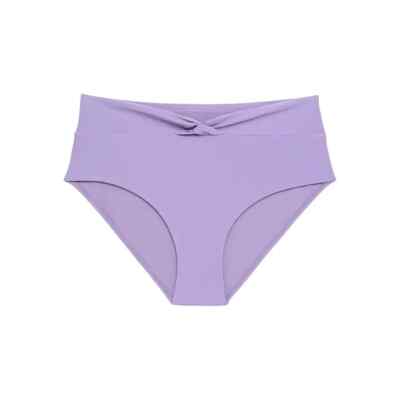 Time and Tru Plus High Waist Twist Front Bikini Bottoms Purple 1X (16W-18W)