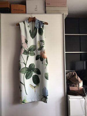 Ted Baker Damen Kleid Neu Gr 3 Mehrfarbig Blumen Motiv