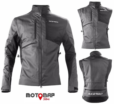Giacca Acerbis Enduro One Nero Grigio Maniche Staccabili | eBay