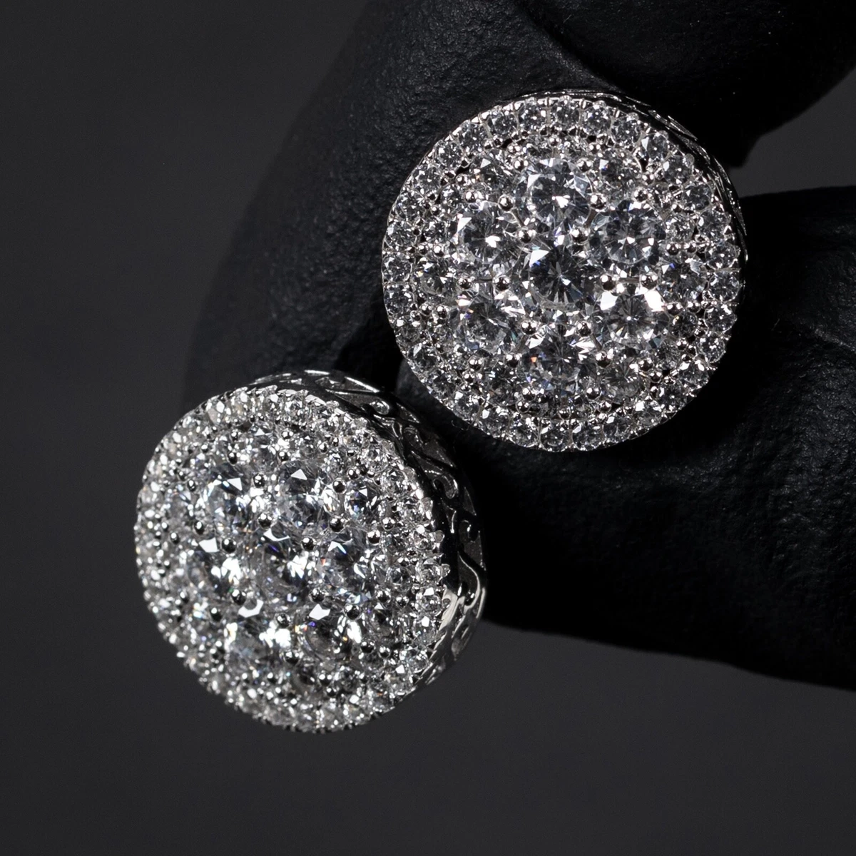 Mens big diamond earrings deals