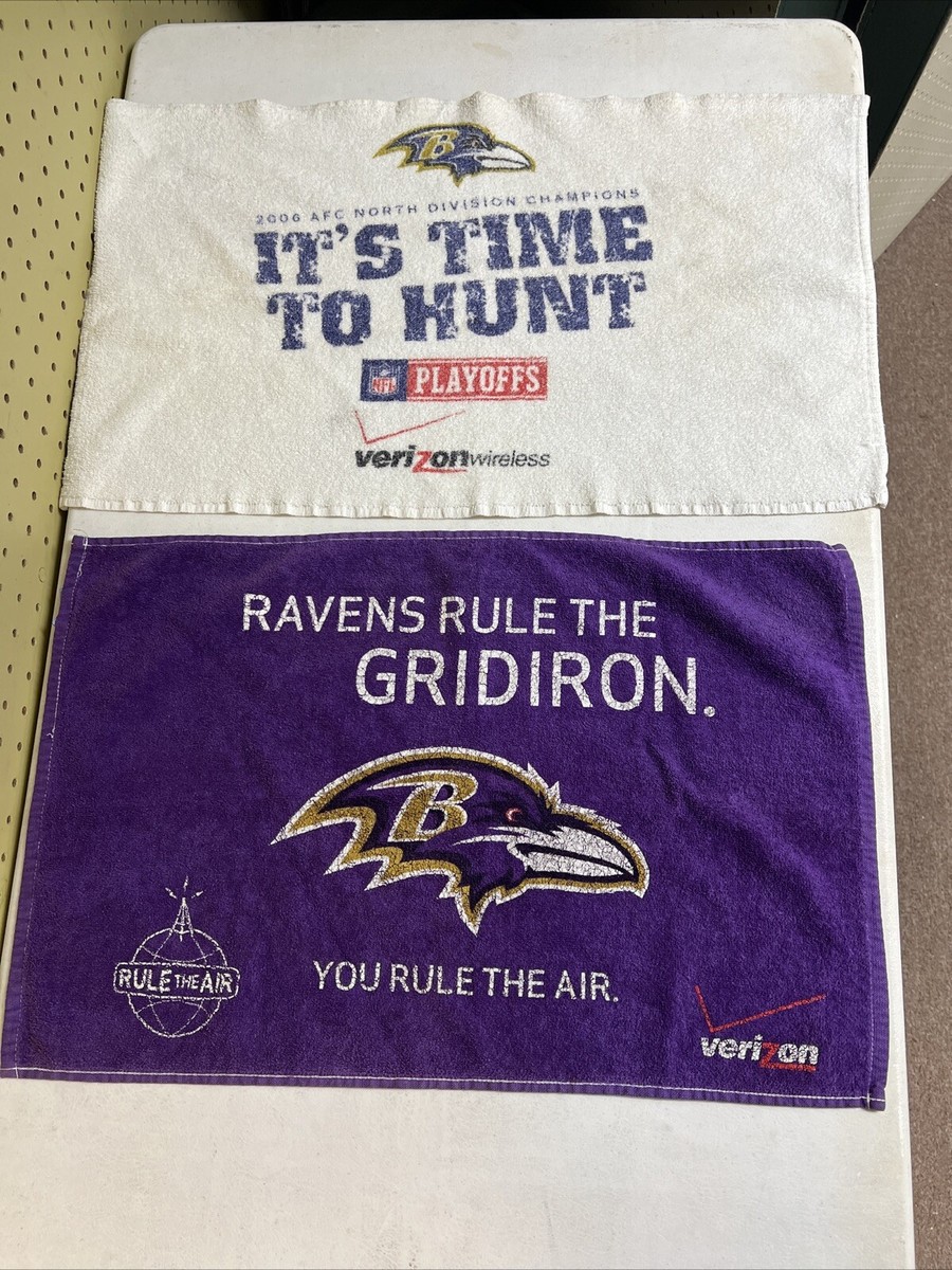2 Vintage NFL Baltimore Ravens Promo Rally Towels 2006 AFC North