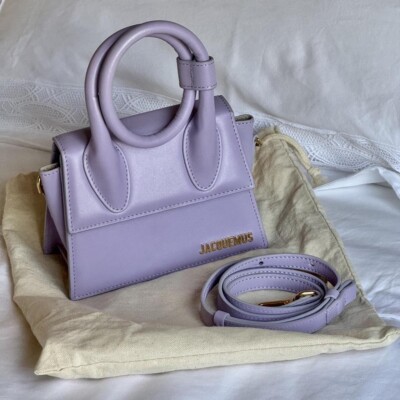 Jacquemus Le Chiquito Mini Leather Tote Bag, Lilac UK