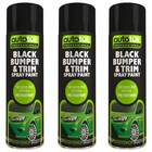 Black Bumper & Trim Aerosol Spay Paint 500ml Fast Dry AutoTek Professional x3