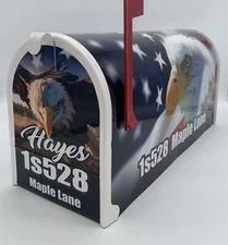 Patriotic American Custom Mailbox: Support Our Country