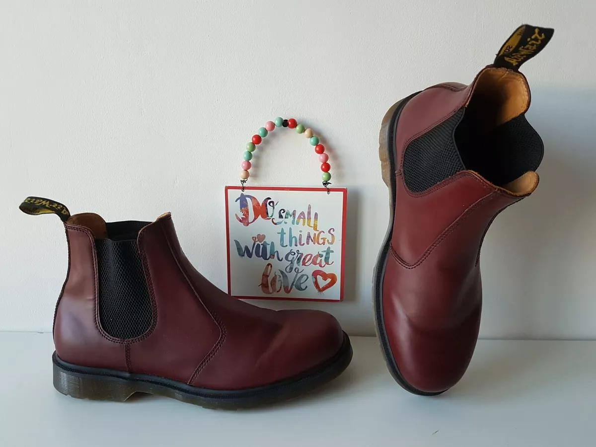 Burgundy dr martens chelsea boots sales